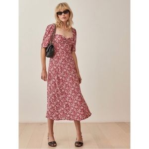 Reformation Matin Dress (Red Floral, Size 6)